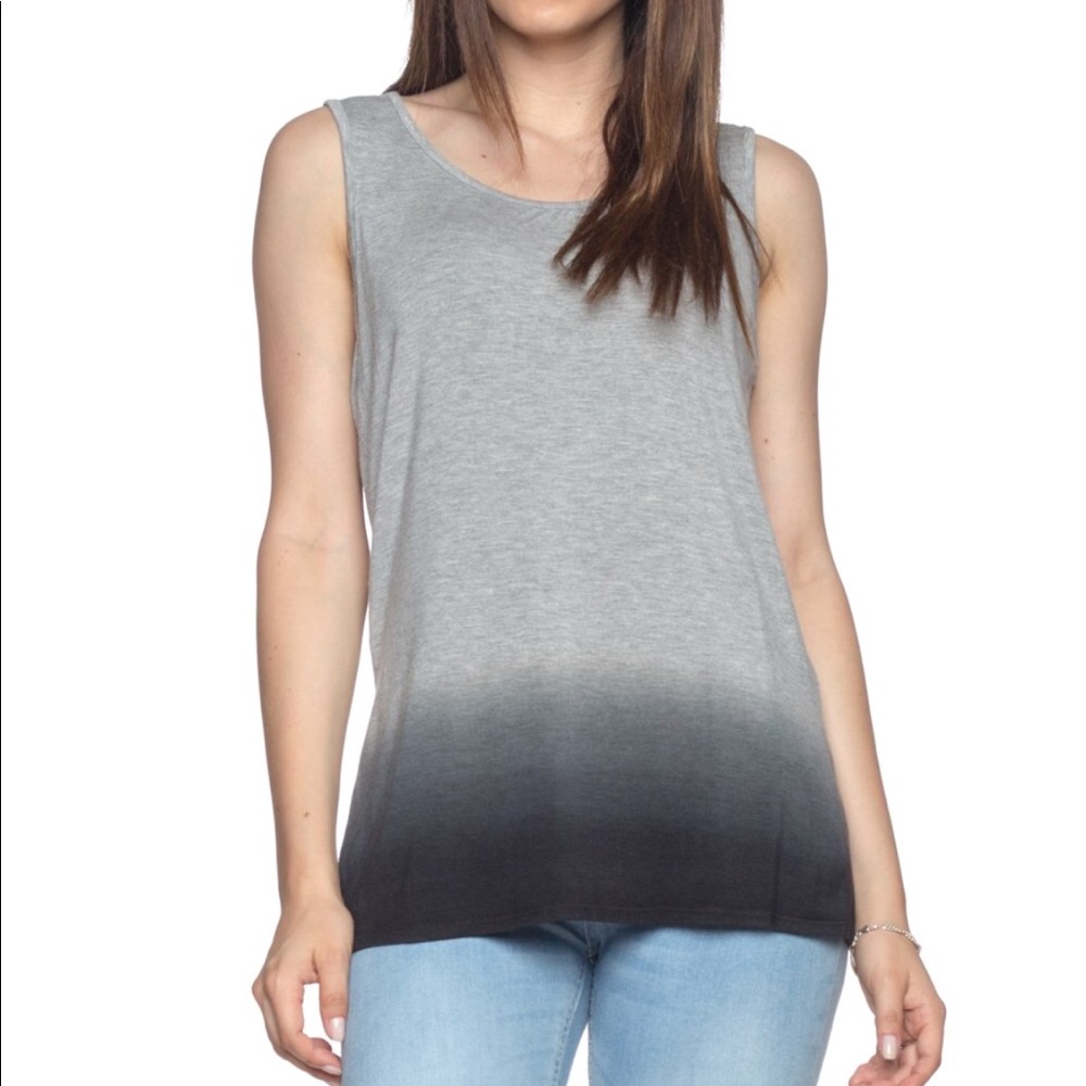 Black and grey ombré tank top